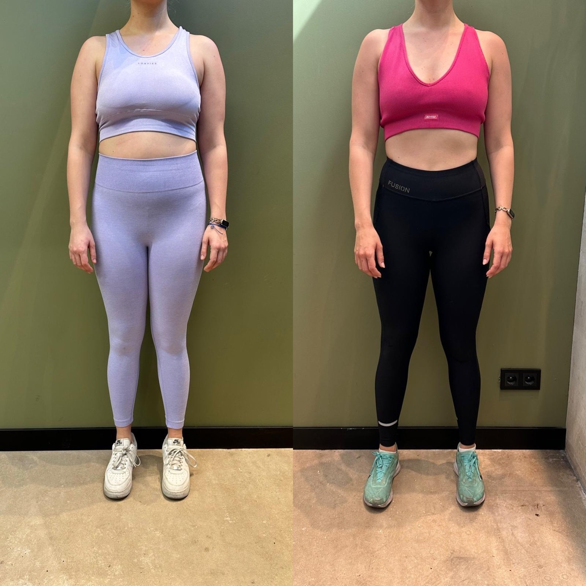 Client progress, before and after